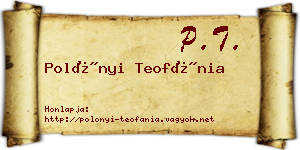 Polónyi Teofánia névjegykártya